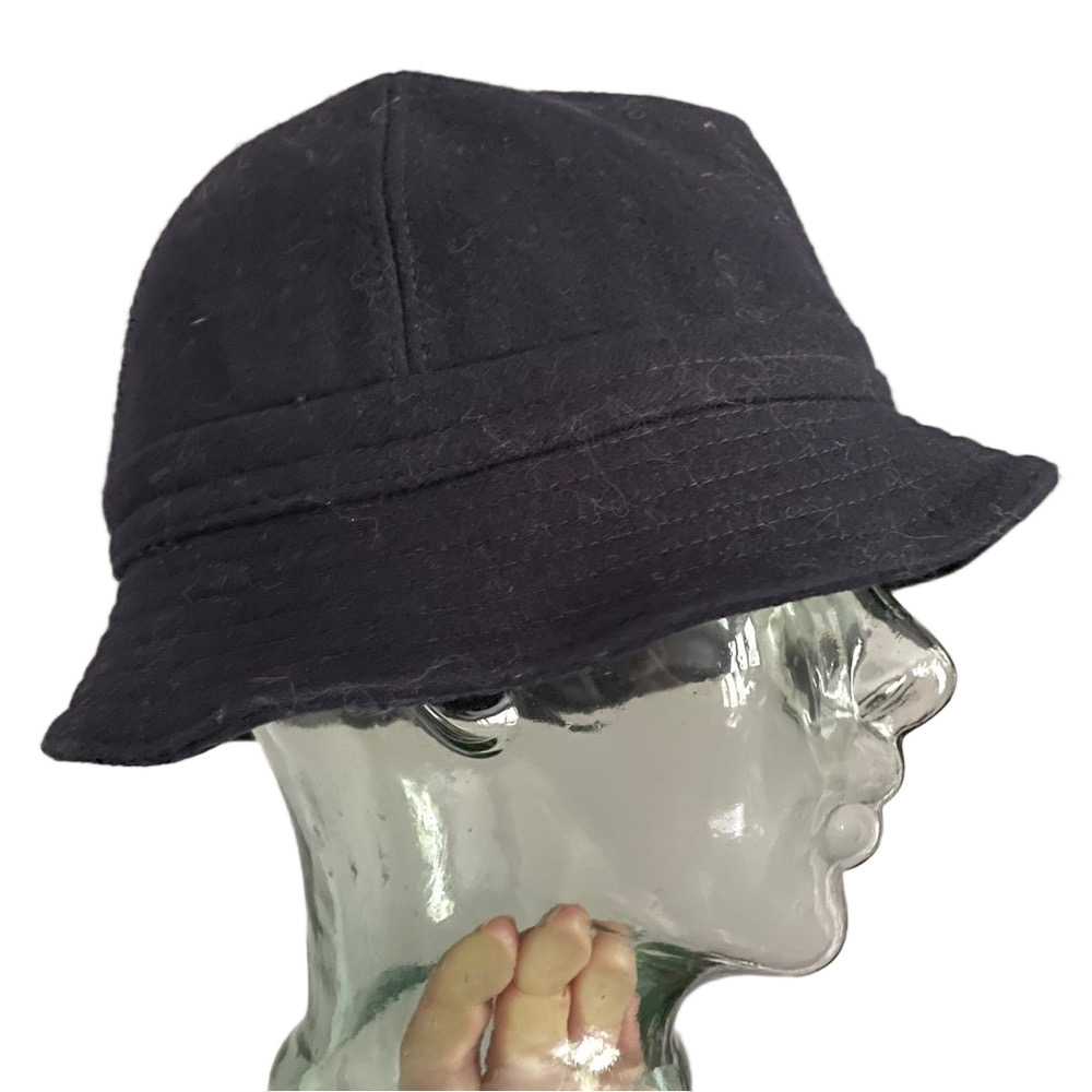 Vintage Italian Navy Wool Fisherman's Bucket Hat w/ Ear Flaps - Unisex 🎣 - Picture 3 of 9